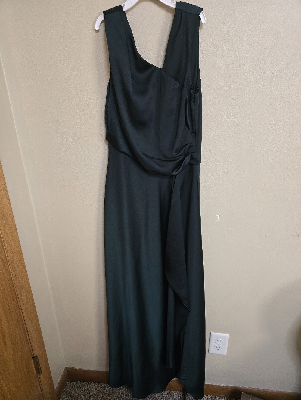 BHLDN | Dresses | Bhldn Sleeveless Green Dark Satin Dress Womans Elegant